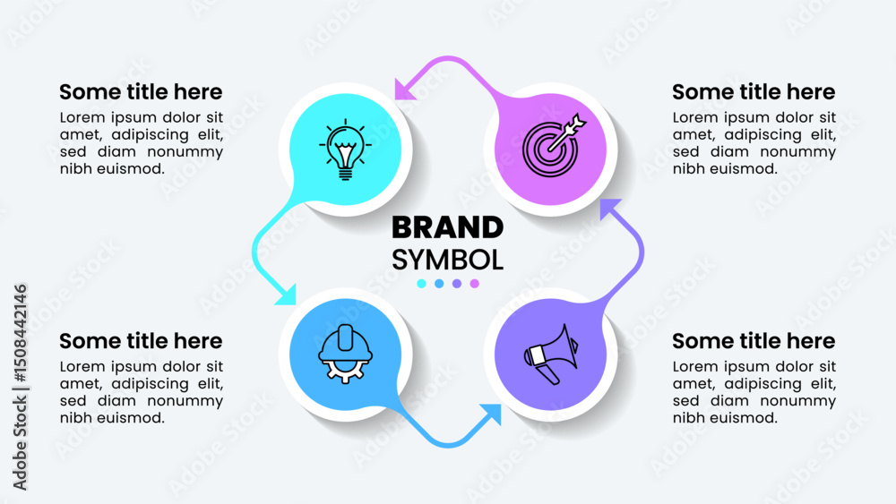 Infographic template. Loop with 4 steps and icons