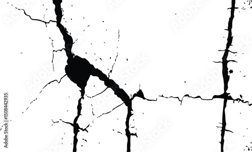 Grunge Wall Texture Featuring Cracks and Surface Destruction – Isolated on White for Easy Overlay and Graphic Design.
Abstract Cracked Surface Texture – Grunge Style Isolated on White