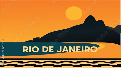 Copacabana Sunset Over Rio de Janeiro.eps