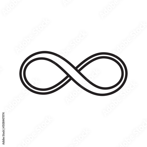 Vector black infinity symbol. Isolated on white background background.