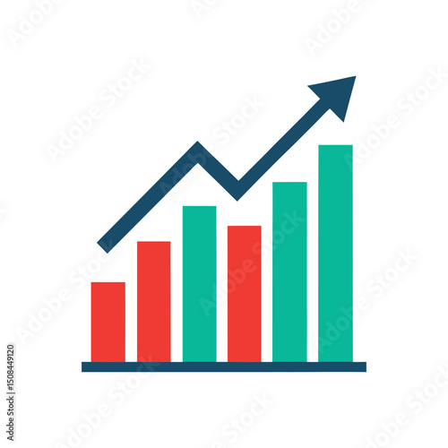 rising financial chart vector