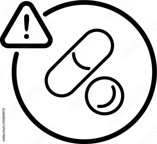 Drug interaction warning alert icon