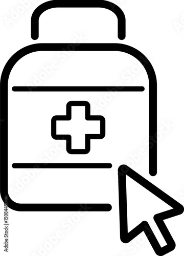 Online pharmacy medication order icon