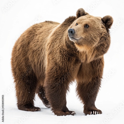 Wallpaper Mural brown bear isolated on white Torontodigital.ca