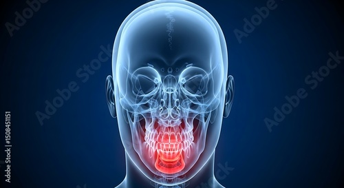 3D X-ray of human jaw bone anatomy