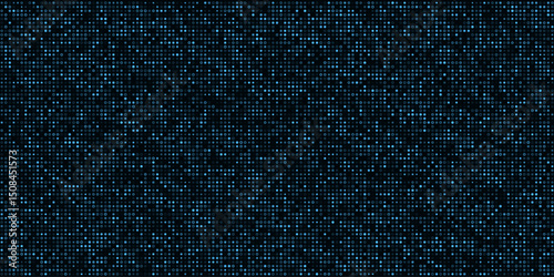 Digital technology data background made of dark blue round pixel pattern. Vector illustration.