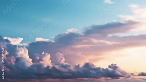 Dreamy sunset clouds painted with soft pinks and blues bring a sense of peace in slow time lapse HD