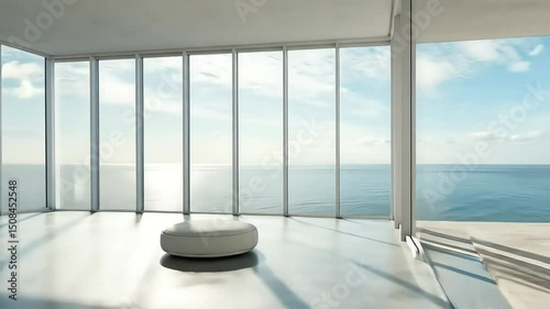 Coastal Serenity Breathtaking ocean view from a minimalist penthouse offering peace tranquility with