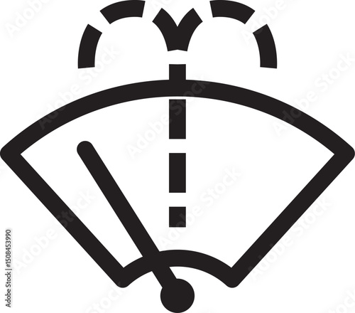 windshield wiper icon with water spray symbolizing vehicle cleaning and safety visibility