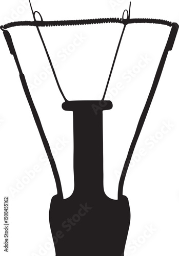 vector; silhouette detail of the filament of a light bulb