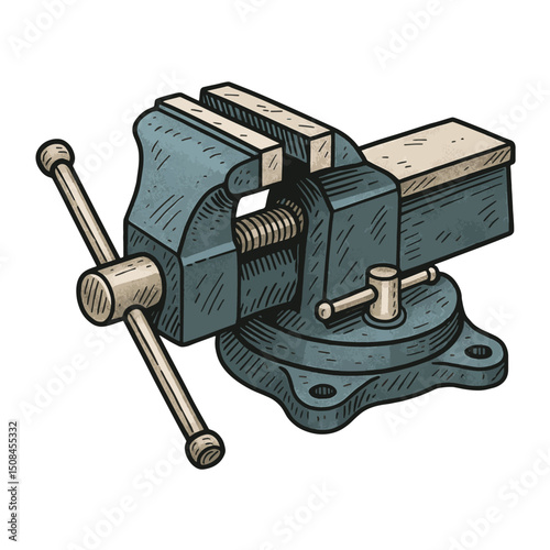 Bench Vise Vector – Heavy Duty Table Clamp Tool for Workshop