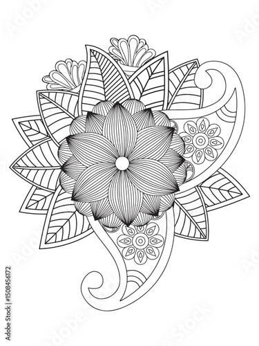 Flower coloring pages for adults