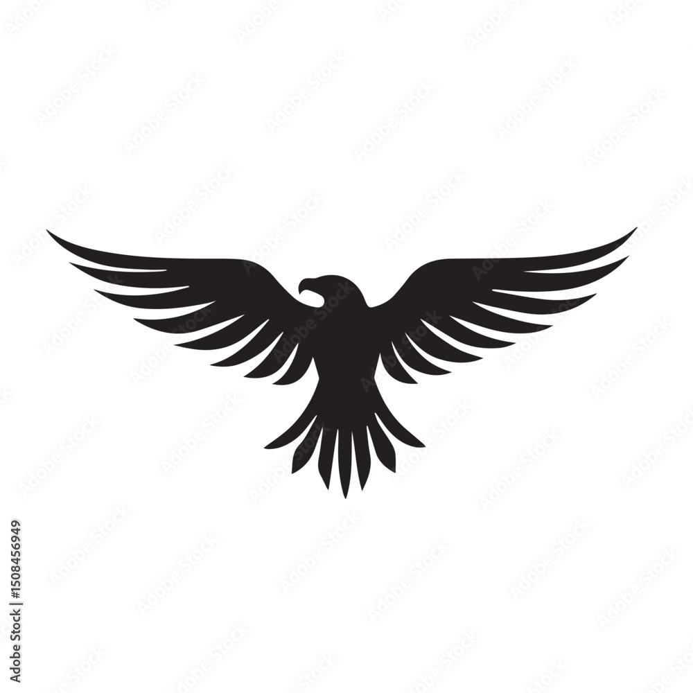 Obraz premium eagle logo vector Bold and clean eagle logo vector, with sharp lines and a strong silhouette 