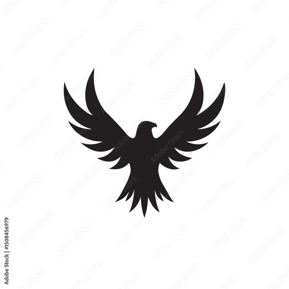 Obraz premium eagle logo vector Bold and clean eagle logo vector, with sharp lines and a strong silhouette 