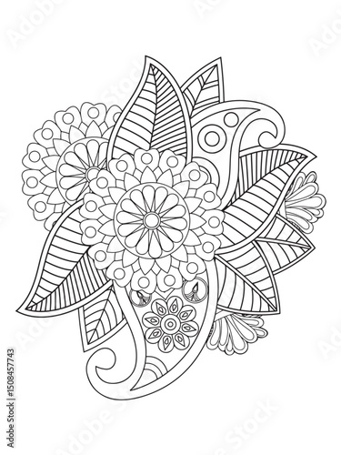 Flower coloring pages for adults