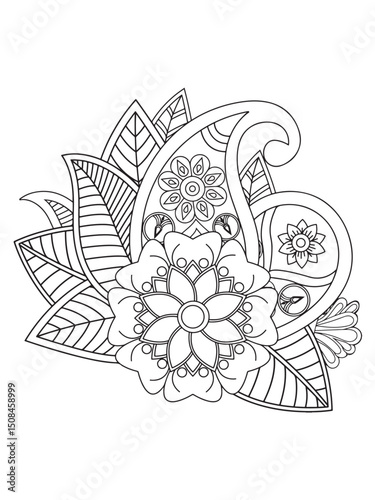 Flower coloring pages for adults