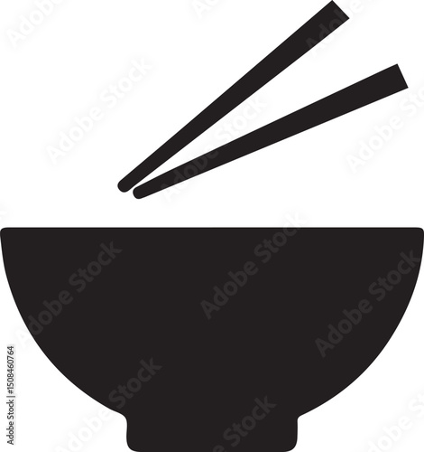 chopsticks and bowl on bamboo mat