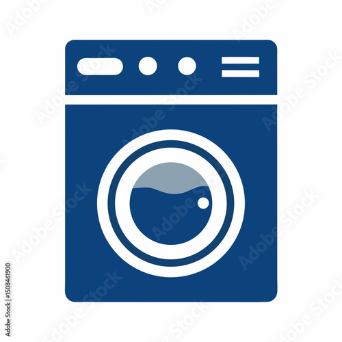Washing Machine Vector Icon Design.