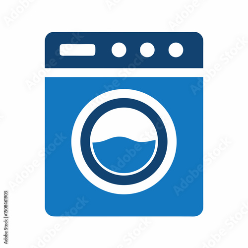 Washing Machine Vector Icon Design.
