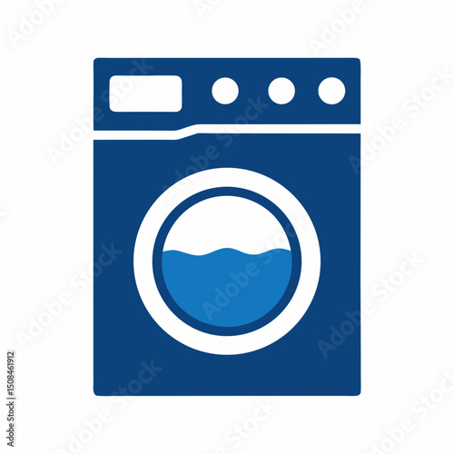 Washing Machine Vector Icon Design.