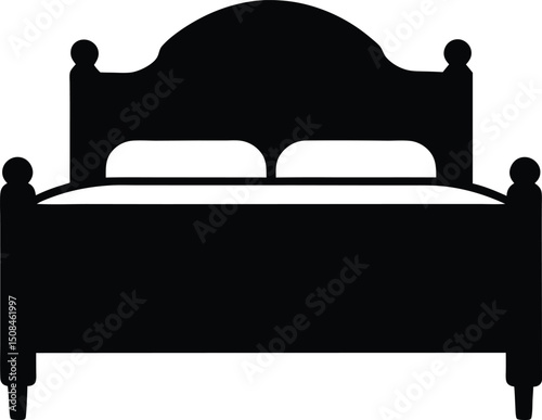 bed silhouette vector