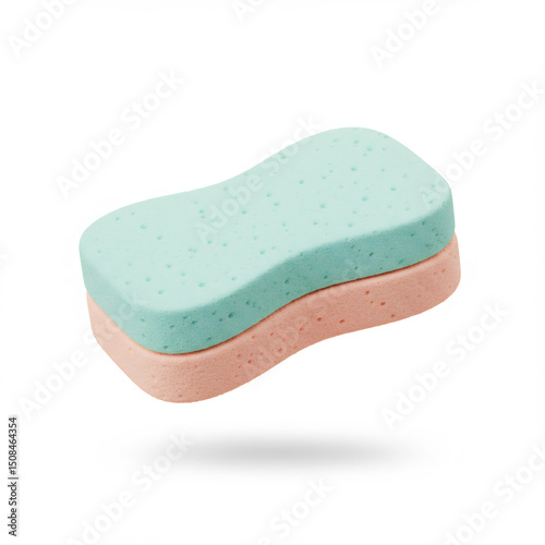 3D Cleaning Sponge in Pastel Plastic Look.