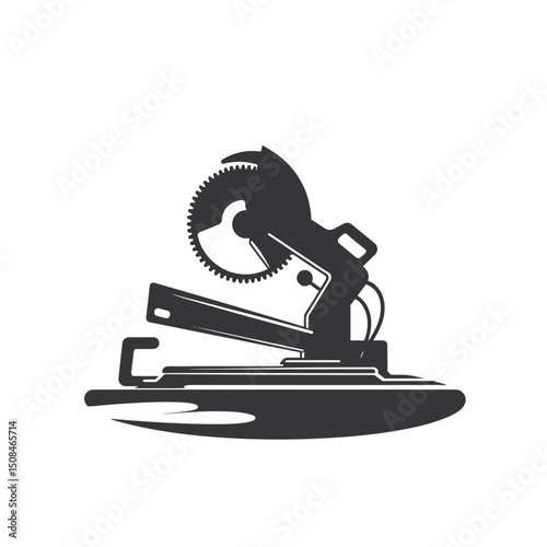 Miter saw in black and white for construction blogs