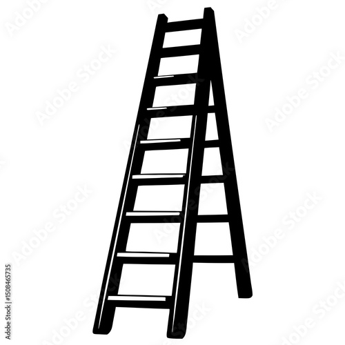 ladder silhouette on white background .svg