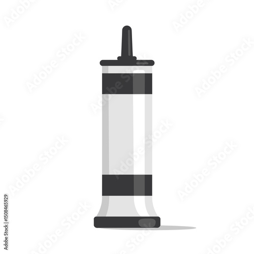 Black and white caulk tube in flat style, for construction blogs