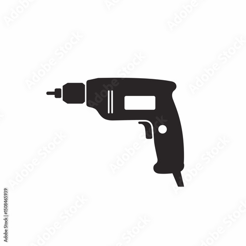 Electric drill machine black and white, for DIY projects