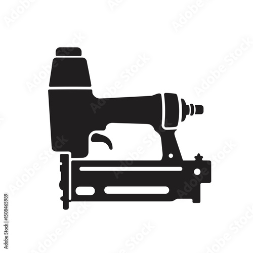 Nail gun depicted in black silhouette, for DIY blogs