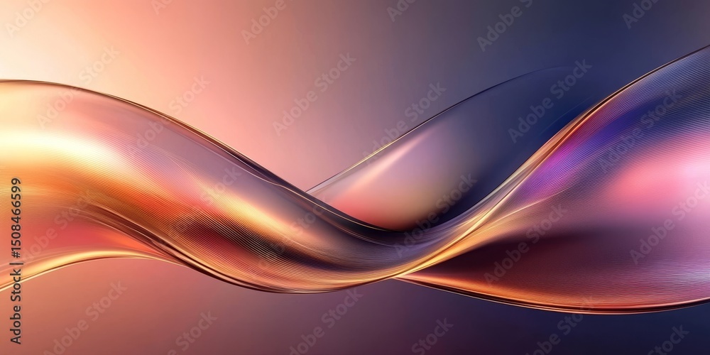 Fototapeta premium Dynamic Fluid Wave on a Gentle Gradient An Abstract Background with Delicate, Flowing Lines