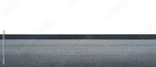 Empty asphalt road surface with transparent background
