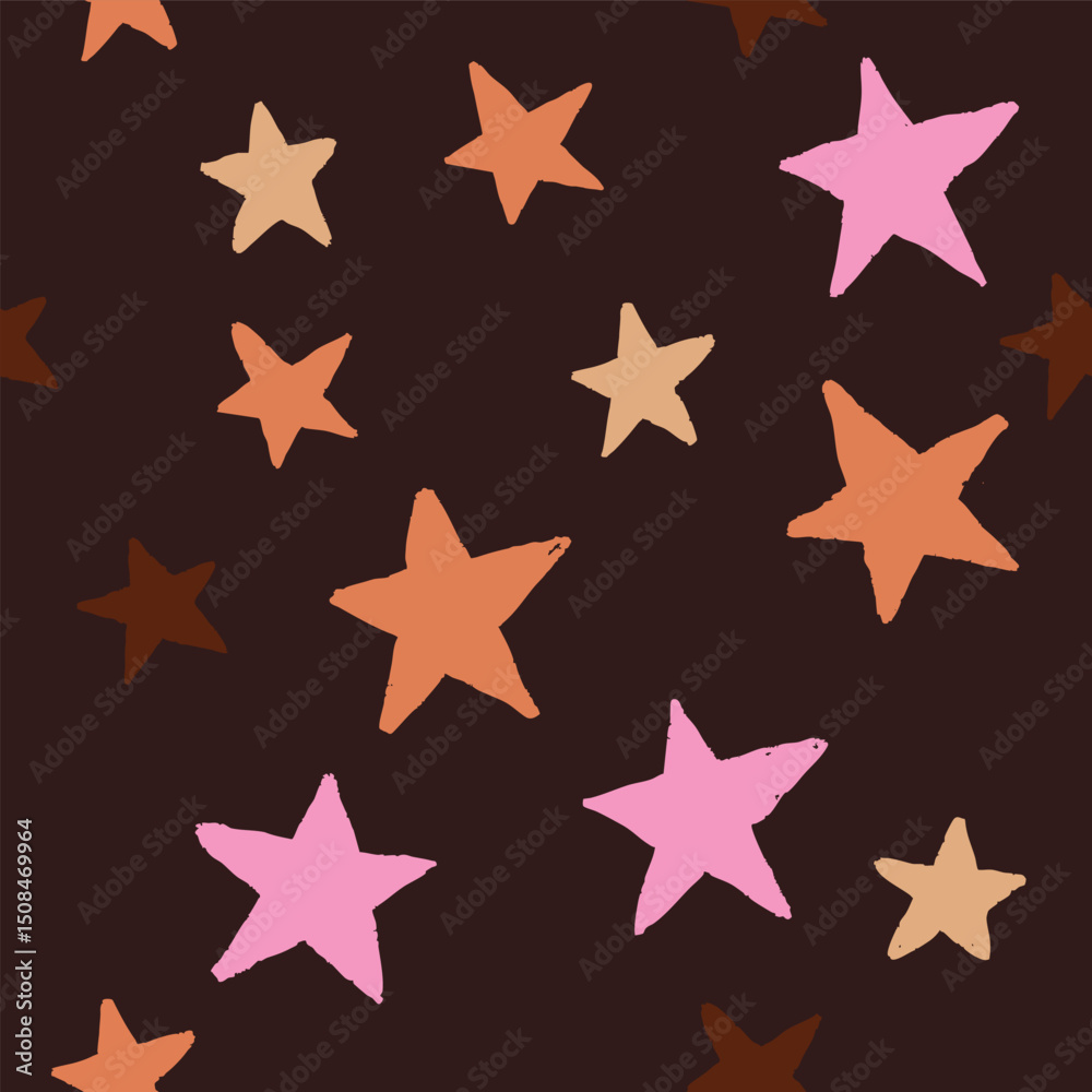 Fototapeta premium Vector Repeat Pattern Rich Burnt Brown and Pink Halloween Cute Boho Pumpkins and Ghosts Pattern Collection