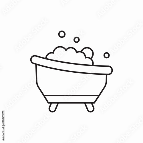 Bathtub bathroom cleaning service icon vector sign