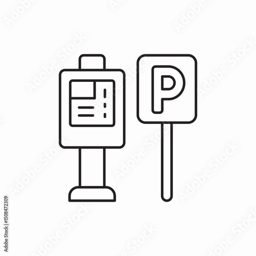 Parking payment meter service icon vector sign