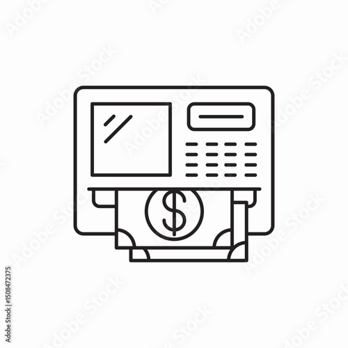 ATM banking cash machine icon vector sign
