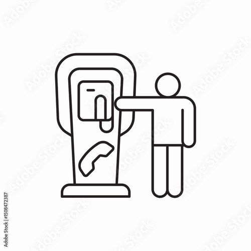 telephone booth icon vector sign