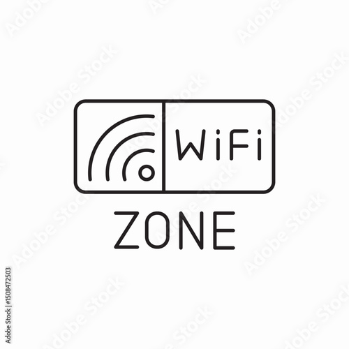 Wifi zone internet access icon vector sign