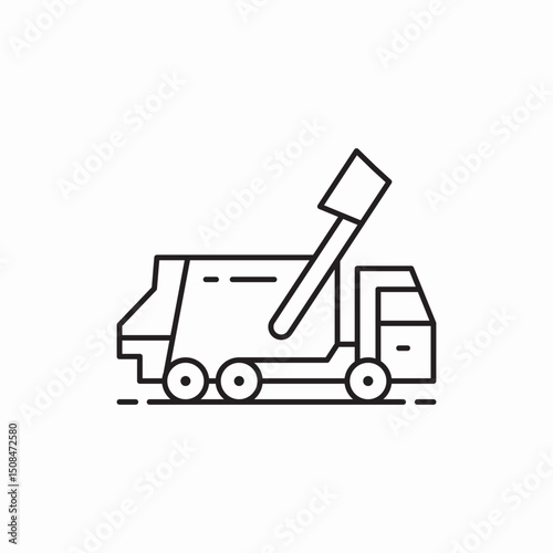Garbage truck waste collection icon vector sign