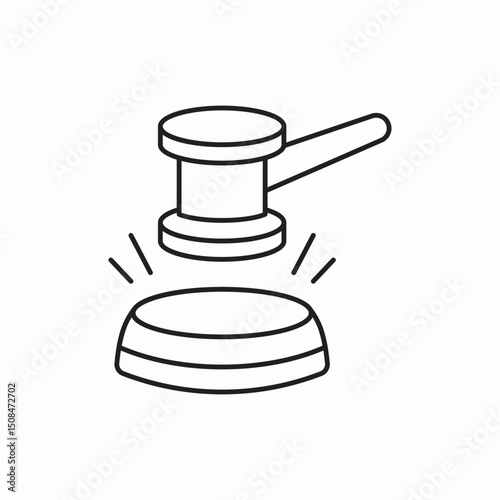 Judicial gavel legal court icon vector sign