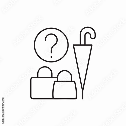 Lost and found things icon vector sign