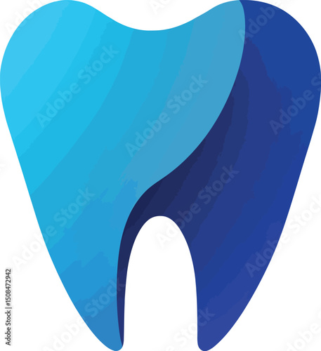 Dental care logo design for dentist and orthodontist clinic with blue color gradient modern style vector