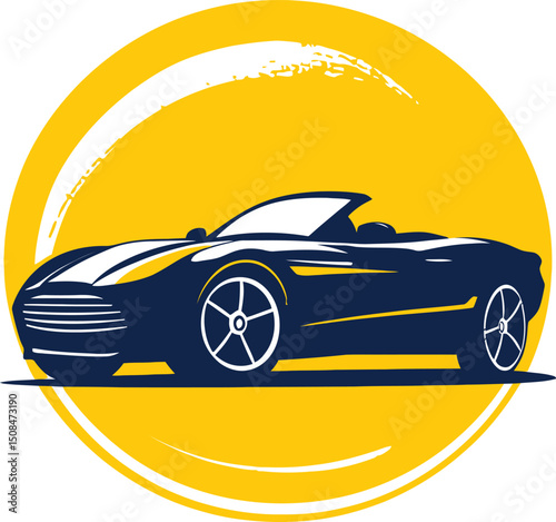 Convertible car vector illustration for automotive industry logo design and branding identity concept 