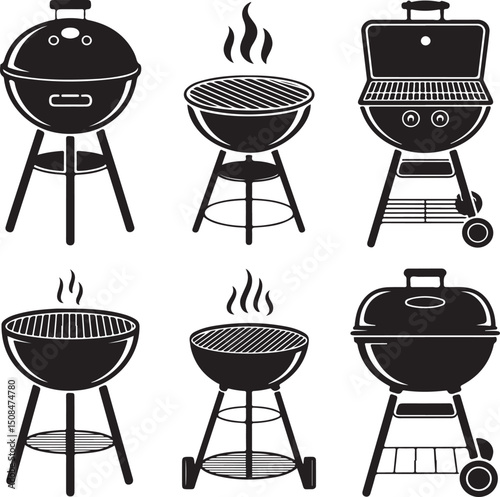 Six BBQ Grill Designs Charcoal, Gas, Smoker, Kettle Grills.