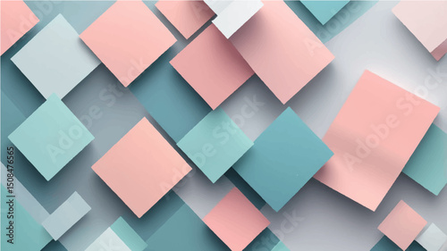 Abstract colorful geometric mosaic pattern with seamless square tiles