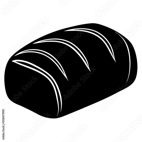 loaf of bread on white background 