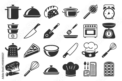 Cooking Editable Icon Set – Vector Kitchen & Culinary Icons for Chefs, Food Bloggers, and Apps