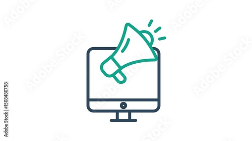 Advertising icon animated. animated icon related to branding. suitable for user interface, provide visual feedback and more. alpha channel, transparent background