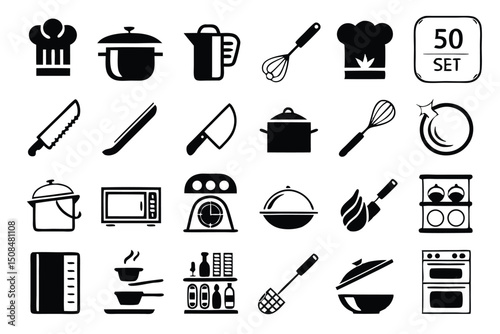 Cooking Editable Icon Set – Vector Kitchen & Culinary Icons for Chefs, Food Bloggers, and Apps